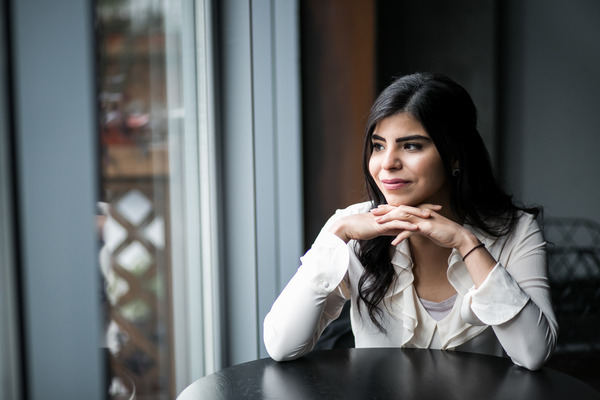 Woman relaxing at a cafe Safemind Studio in Baner